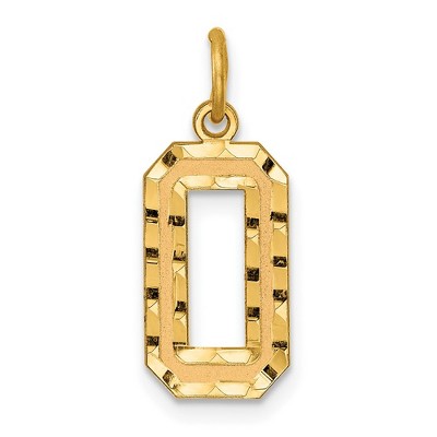 Black Bow Jewelry 14K Yellow Gold, Varsity Collection, Medium D/C Pendant Number 0
