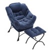 ACEPANO Modern Accent Armchair with Armrests and a Side Pocket-Blue - 4 of 4