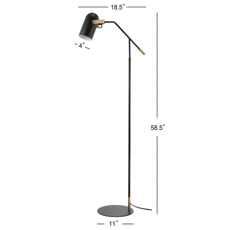 58.5&#34; Metal Eugenio Floor Lamp (Includes LED Light Bulb) Black - JONATHAN Y, 5 of 7