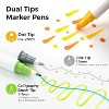 Ohuhu Journal Pens 24 Colors Dot Markers Dual Tips (Calligraphy Brush & Dot) for Adults Water-based Metallic & Regular Colors Dot Pens - Kumimi - 3 of 4