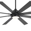 Airsurfer 65/72-In Matte Black Ceiling Fan with Color-Changing LED Light, Black & Deep Walnut 8 Blades, Remote Included, Modern Silent DC Motor Design - 3 of 4