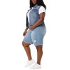 Agnes Orinda Women's Plus Size Trucker Zipper Front Sleeveless Sport Crop Denim Vests - 2 of 4