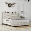 NicBex Full/Queen/King Upholstered Bed Frame with Star Galaxy Projector,Storage Tufted Wingback Headboard with USB Port,Music Speaker,Easy Assembly - 3 of 4