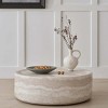 31.5'' Round Faux Marble Coffee Table,Modern Fiberglass Center Table for Living Room - 2 of 4