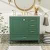KWPZQEB Bathroom Vanity Cabinet with Ceramic Sink, Multipurpose Bathroom Vanity with Drawers&Door, Freestanding Bathroom Cabinet with Solid Pine Frame - 4 of 4