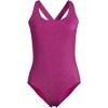 Lands' End Women's Chlorine Resistant Scoop Neck X-Back High Leg Soft Cup Tugless Sporty One Piece Swimsuit - 3 of 4