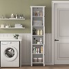 ORRD Tall Bathroom Storage Cabinet with 2 Doors & 6 Adjustable Shelves, Freestanding Narrow Wooden Organizer for Living Room, Kitchen, Laundry - 3 of 4