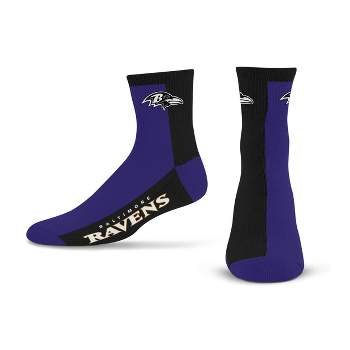 NFL Baltimore Ravens Colorblock Quarter Socks - L