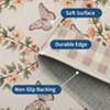 Butterfly Pattern Rugs for Living Room, Modern Floral Area Rug, Washable Border Plaid Non Slip Floor Carpet - 4 of 4