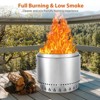 20.5" Smokeless Fire Pit with Air Switch, Wood Burning Portable Stainless Steel Outdoor Firepit with Removable Stand and Ash Pan - 3 of 4