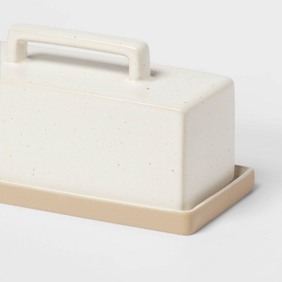 Camwood Collection Stoneware Butter Dish White - Threshold™: Butter Holder, Microwave & Dishwasher Safe, 11.5 oz Capacity