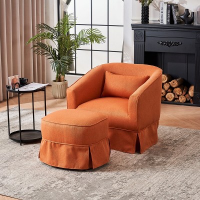 Swivel Chair With Ottoman, Accent Chairs Swivel Armchair, Reading Chairs For Bedroom Comfy, Accent Chairs Modern-Cuddlewood