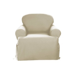 Duck T Cushion Chair Slipcover Natural - Sure Fit - 1 of 4