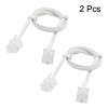 Unique Bargains 2pcs White 6P2C RJ11 to RJ11 Module 50cm Long Telephone Extend Cord - 2 of 4