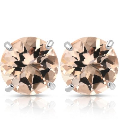 Pompeii3 Morganite Studs available in 14K White or Yellow Gold 6MM