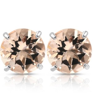 Pompeii3 Morganite Studs available in 14K White or Yellow Gold 6MM - 1 of 4