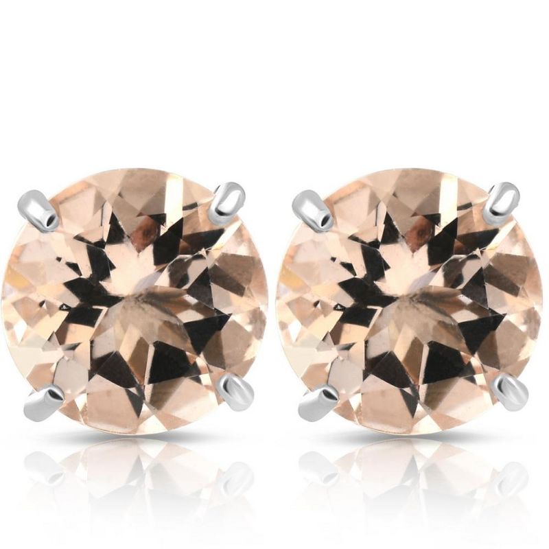 Pompeii3 Morganite Studs available in 14K White or Yellow Gold 6MM, 1 of 5