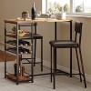 330 lb Capacity Counter Set, Industrial 36" Table w/ 3 Shelves & 2 Stools - Space-Saving 3PC Bar Set for Small Kitchens/Apartments - 2 of 4