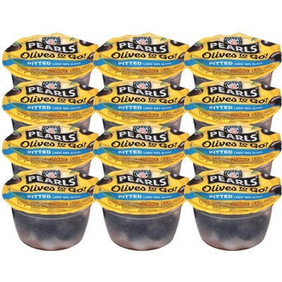 Pearls Olives-to-go Pitted Large Black Ripe Olives - 4.8oz/4pk