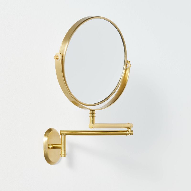 Wall-Mounted Brass Magnifying Swivel Mirror Antique Finish - Hearth &#38; Hand&#8482; with Magnolia, 4 of 7