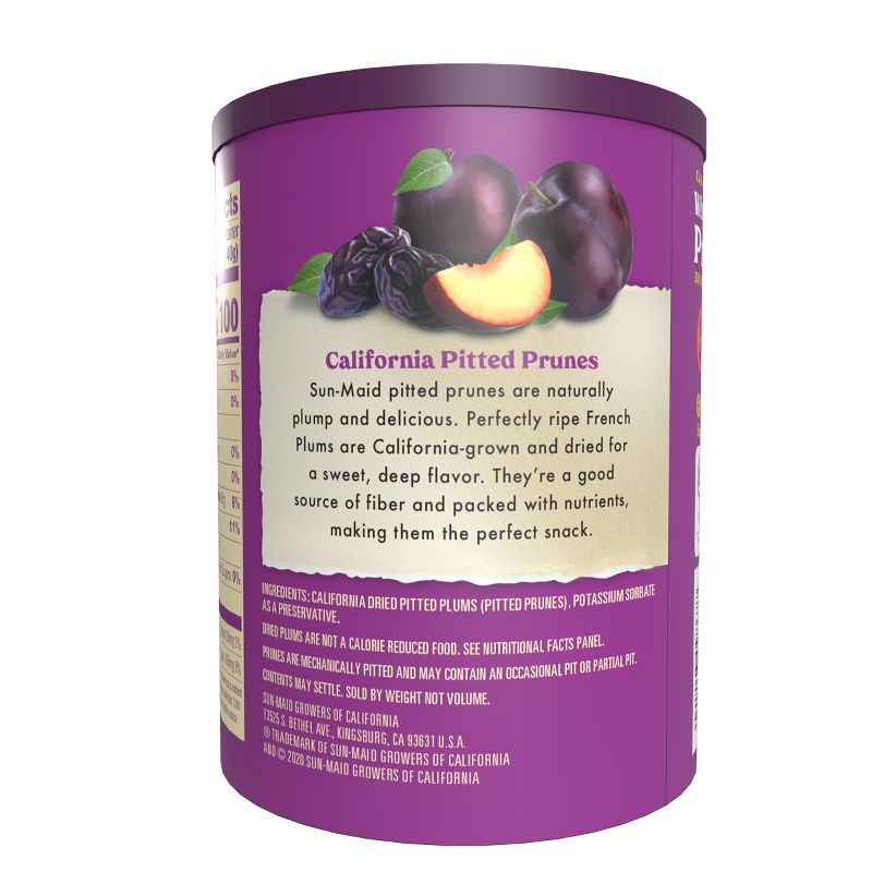 Sun-Maid California Sun-Dried Fruit Whole Pitted Prunes Canister  - 16oz, 4 of 9