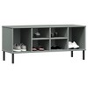 vidaXL Shoe Rack with Metal Legs Gray 41.7 in.x13.8 in.x17.7 in. Solid Wood OSLO - 3 of 4