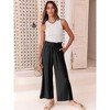 Coolmee Women's High Waist Wide Leg Pants Casual Elastic Drawstring Loose Flowy Trousers with Pockets - 4 of 4