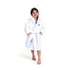 Personalized Linum Kids 100% Polyester SUPER PLUSH Double Brushed Hooded Bathrobe in Black Script Font - 4 of 4