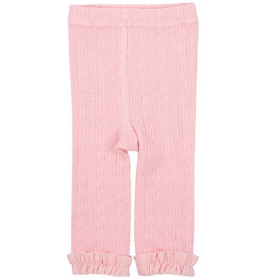 RuffleButts Baby Girls Cable Knit Footless Ruffle Tights