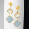 Ross-Simons Italian Mother-Of-Pearl and 5.00 ct. t.w. Aquamarine Clover Drop Earrings in 14kt Yellow Gold - 4 of 4