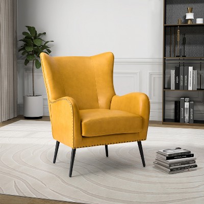 Harpocrates Classic Armchair with wingback and nailhead trim | ARTFUL LIVING DESIGN