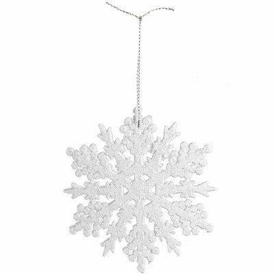 Ornativity Glitter Snowflake Ornaments Set - White - 24 Pack : Target