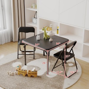 Boys and Girls Folding Table and Chair Set of 3, Featuring a Portable Table and Chairs with Ssoft Pu Cushions. No Assembly is Required - 1 of 4