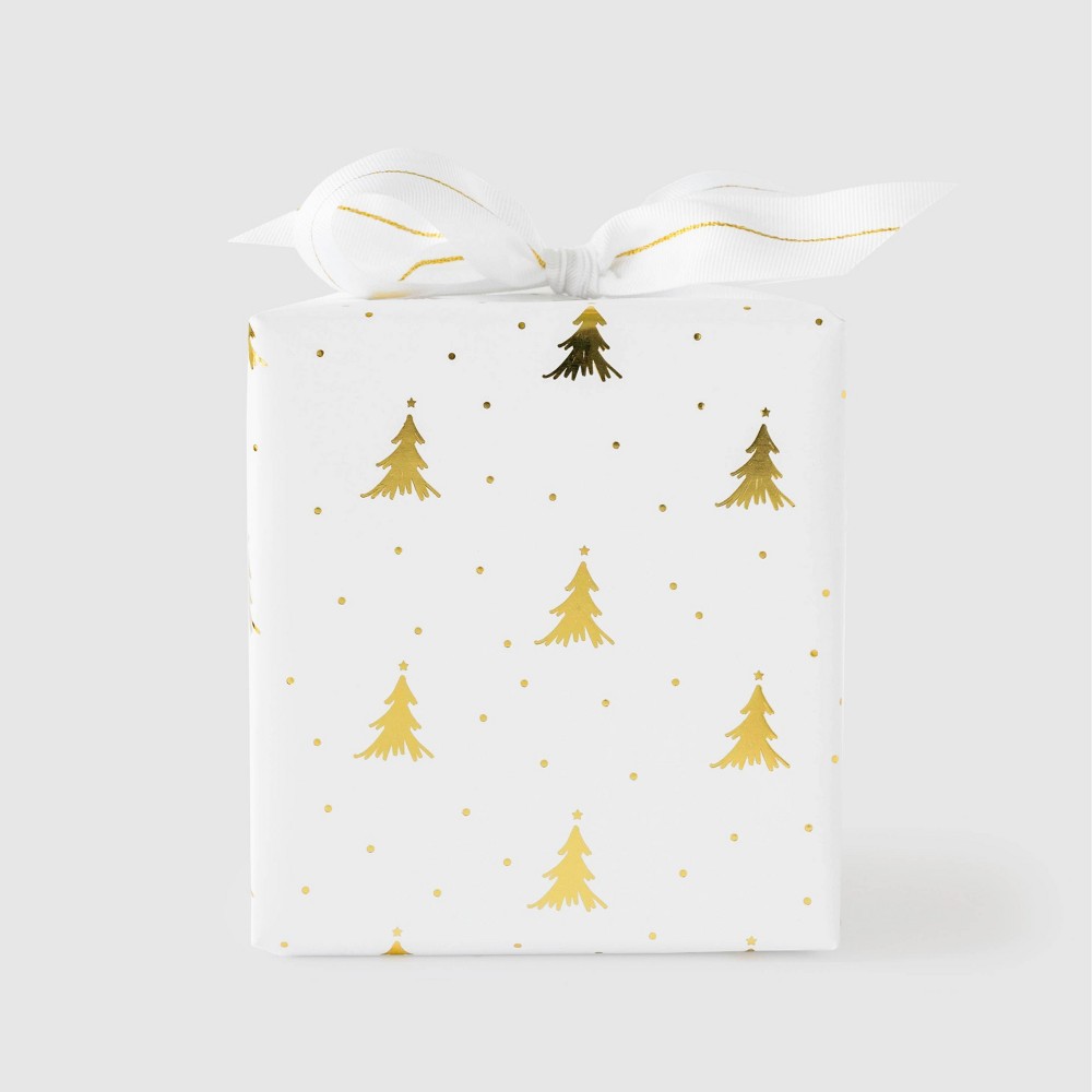 Sugar Paper Gold Christmas Tree Gift Wrap 