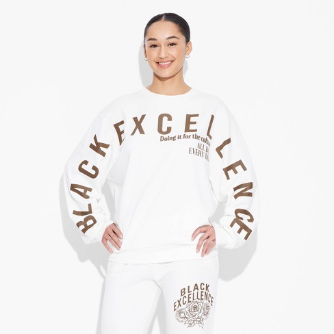 Women's Excellence Graphic Sweatshirt - Off-White - image 1 of 3