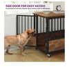 43.3in Double Doors Wooden Dog Kennel Dog Crate Furniture With Wheels For Large And Medium Dogs - 4 of 4