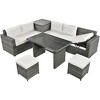 VYNXARIA Outdoor 6-Piece All Weather PE Rattan Sofa Set, Garden Patio Wicker Sectional Furniture Set with Adjustable Seat,Beige - 2 of 4