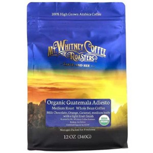 Mt. Whitney Coffee Roasters, Organic Guatemala Adiesto, Whole Bean Coffee, Medium Roast, 12 oz (340 g) - 1 of 2