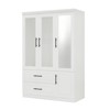 Keloyid White Wood 47.25 in. Armoire with 2 Drawers and 4 Doors - 3 of 4