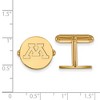 Black Bow Jewelry 14k Yellow Gold Minnesota Golden Gophers NCAA Cuff Links - 2 of 3