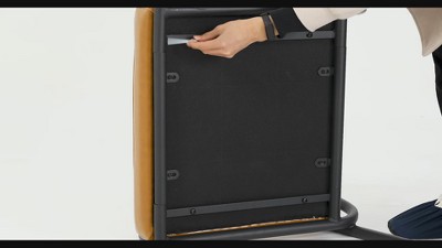 Black Leatherette Mid-Century Modern Metal Accent Chair