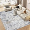 Modern Indoor Abstract Striped Area Rug Washable Low Pile Non Slip Carpet for Living Room Bedroom Soft Easy Care Foldable Floor Mat - 4 of 4
