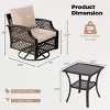 EROMMY 3 Piece Outdoor Swivel Chair Set, Wicker Patio Bistro Set With Thickened 25D Cushions And Glass Coffee Table - 3 of 4