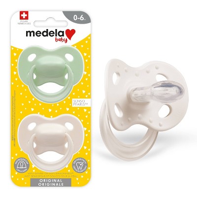 Medela Baby Original Pacifier - Green/Gray 0-6 Months 2pk