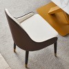 DOMETOUR Dining Chair with PU Leather White and Brown Metal Legs Set of 2 - 3 of 4