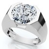 Pompeii3 Certified 5Ct Elon Signature Men's Bezel Diamond Ring 14k Gold or Pt Lab Created - 3 of 4