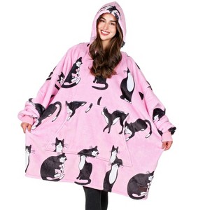 Tirrinia Wearable Blanket Oversized Hoodie for Adults, Patterns Sweatshirt Blanket, as Warm & Funny Gifts for Men Women Girlfriend - 1 of 4