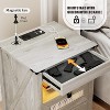 Fredees Nightstand with Charging Station and Hidden Drawer, Suitable for Bedroom and Living Room, Farmhouse Style Design - 3 of 4