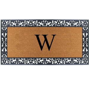 A1HC Natural Coir Monogrammed Outdoor Entrance Door Mat 30X60, Anti-Shed Treated Durable  Doormat - 1 of 4