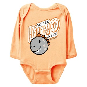 The Juniper Shop SmileyWorld You're Dino-Mite Long Sleeve Bodysuit - 12M - Peachy - 1 of 4